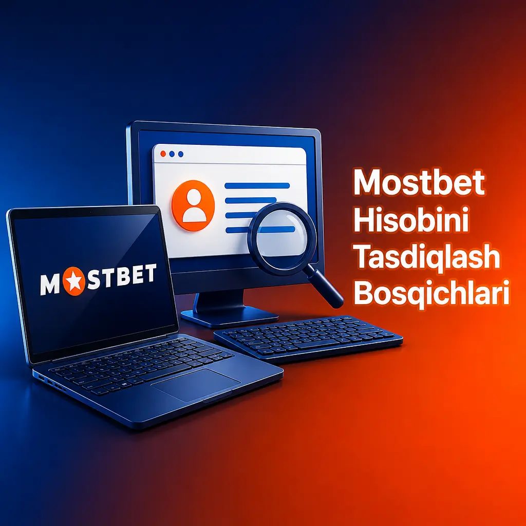 Mostbet hisobini tasdiqlash: shaxsiy ma'lumot, hujjat va selfi yuklash bosqichlari ko'rsatilgan rasm