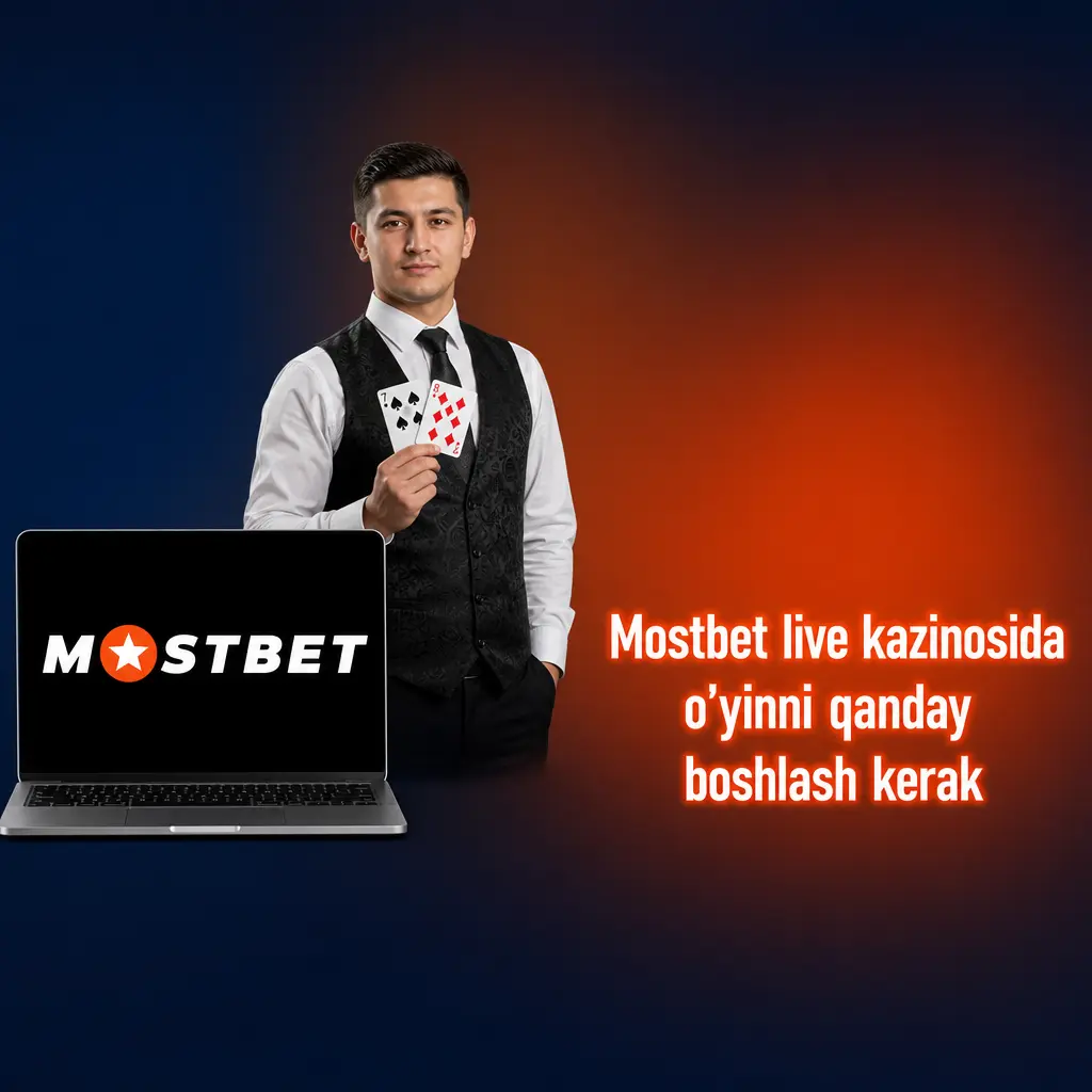 Mostbet live kazinosida ro'yxatdan o'tish, depozit kiritish va stol tanlab o'yinni boshlash bosqichlari